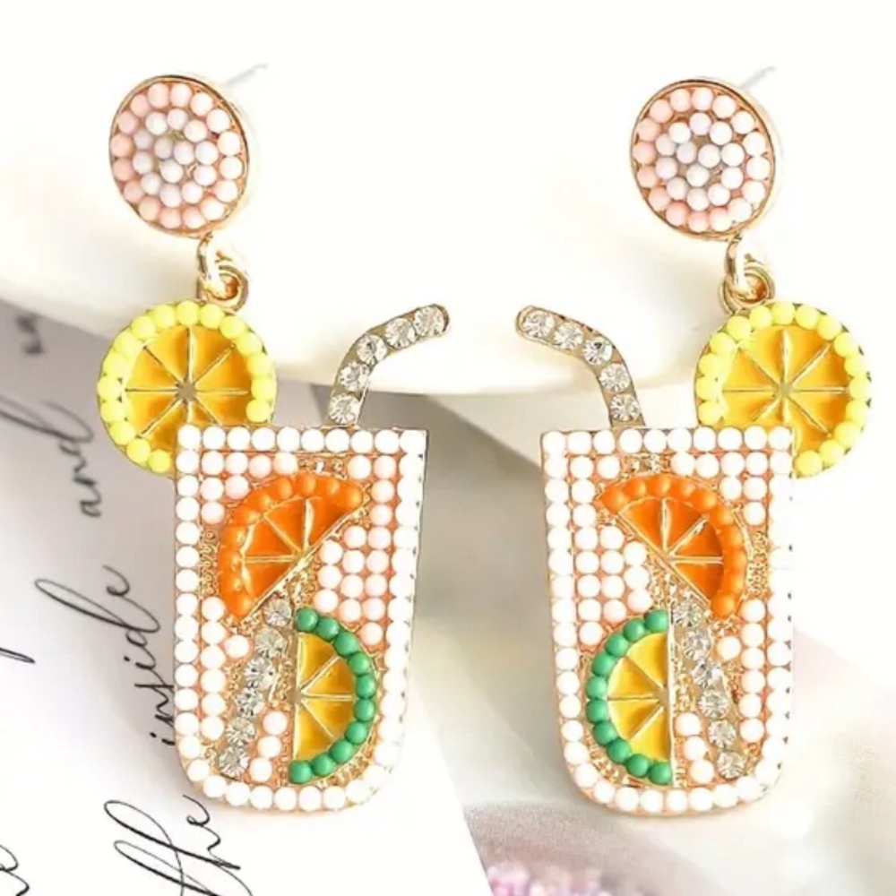 Taylor Shaye Summer Tropical Cold Drink Earrings - New